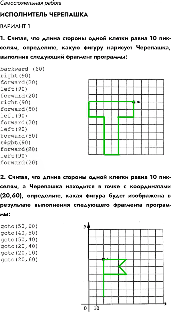 Иллюстрация к решению «Вариант 1 Самостоятельная работа 7 ГДЗ Самостоятельные и контрольные работы Босова 6 класс (Информатика)», 1